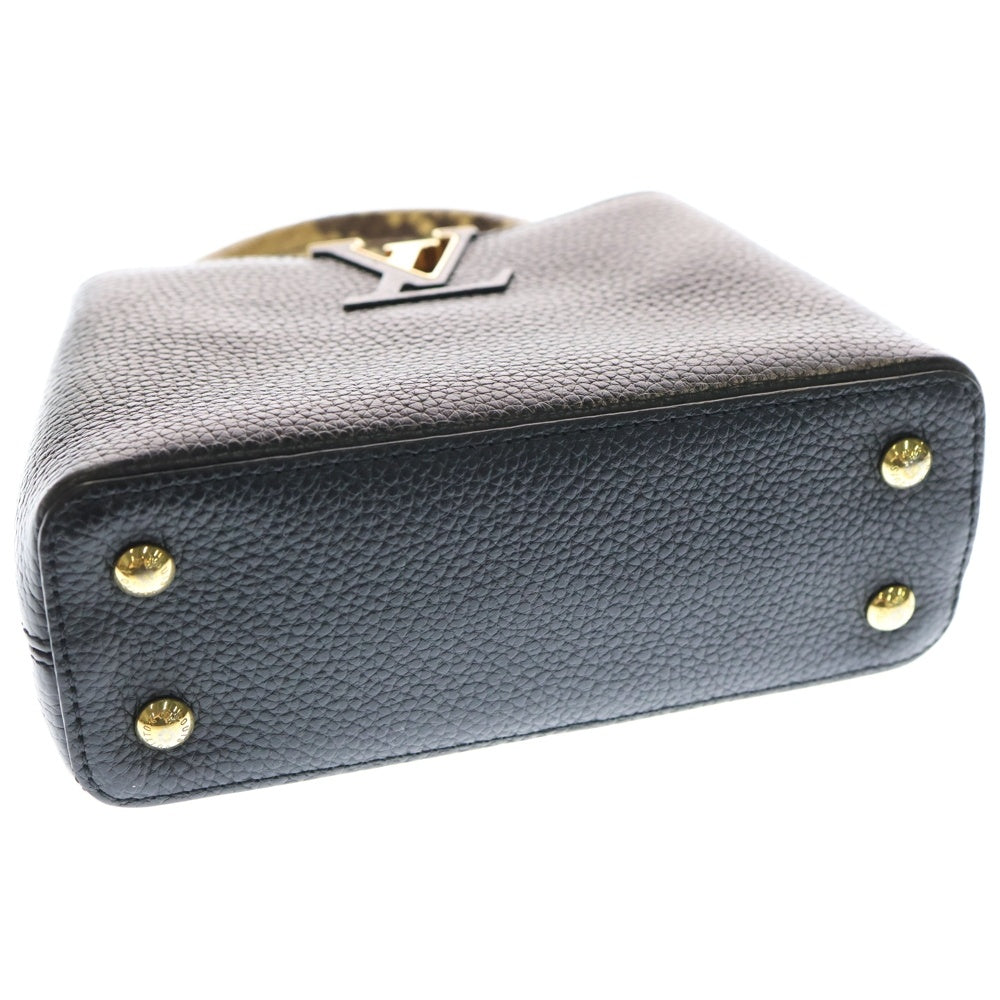 LOUIS VUITTON(ルイヴィトン) カプシーヌ MINI ミニ ブラック パイソン×トリヨン ハンドバッグ RFID N96467 レディース