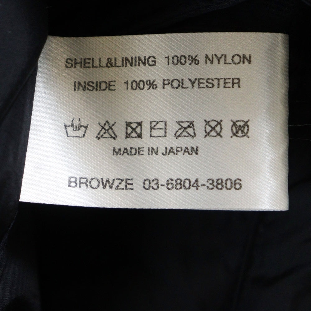 The Ennoy Professional(エンノイプロフェッショナル) 25AW Padded Nylon Coach Jacket パデット ナイロン ワッペンロゴ 中綿 スナップボタン コーチジャケット ネイビー AW25BRENJK04LP