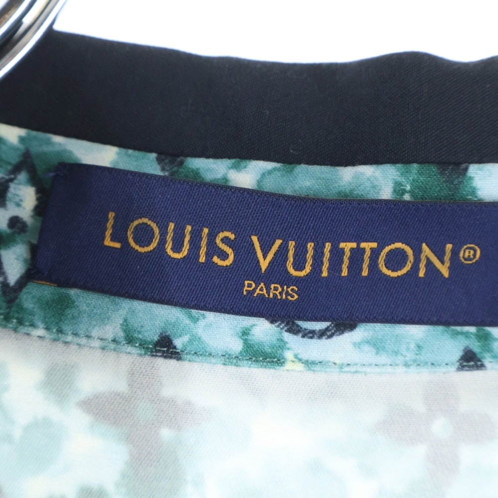 LOUIS VUITTON(ルイヴィトン) 23AW モノグラム クレープ 総柄プリント オープンカラー レーヨン 半袖シャツ グリーン RM232M ZR1 HPS25W