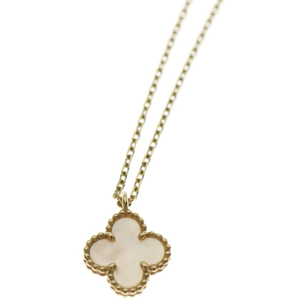 Van Cleef & Arpels(ヴァンクリーフアンドアーペル) スウィートアルハンブラ マザーオブパール シェル ペンダント ネックレス K18YG イエローゴールド VCARF69100 レディース