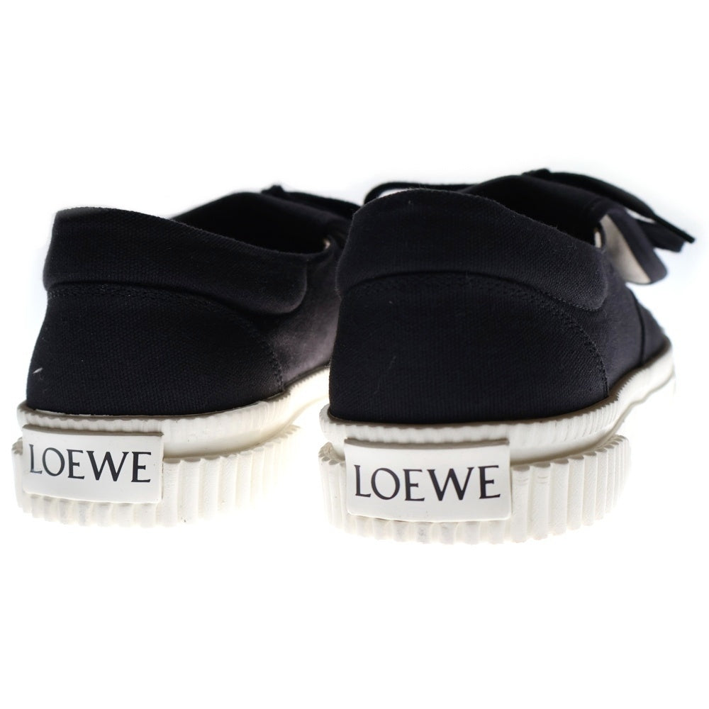 LOEWE(ロエベ) アナグラム ロゴ刺繍 キャンバス ラバー レースアップ ローカットシューズ スニーカー ブラック レディース 822105