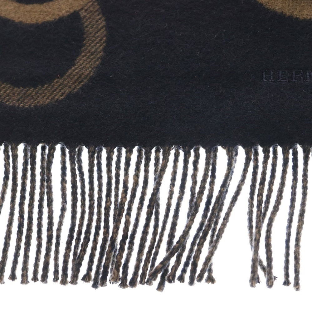 HERMES(エルメス) エニーモール マフラー ブラック カシミア レディース