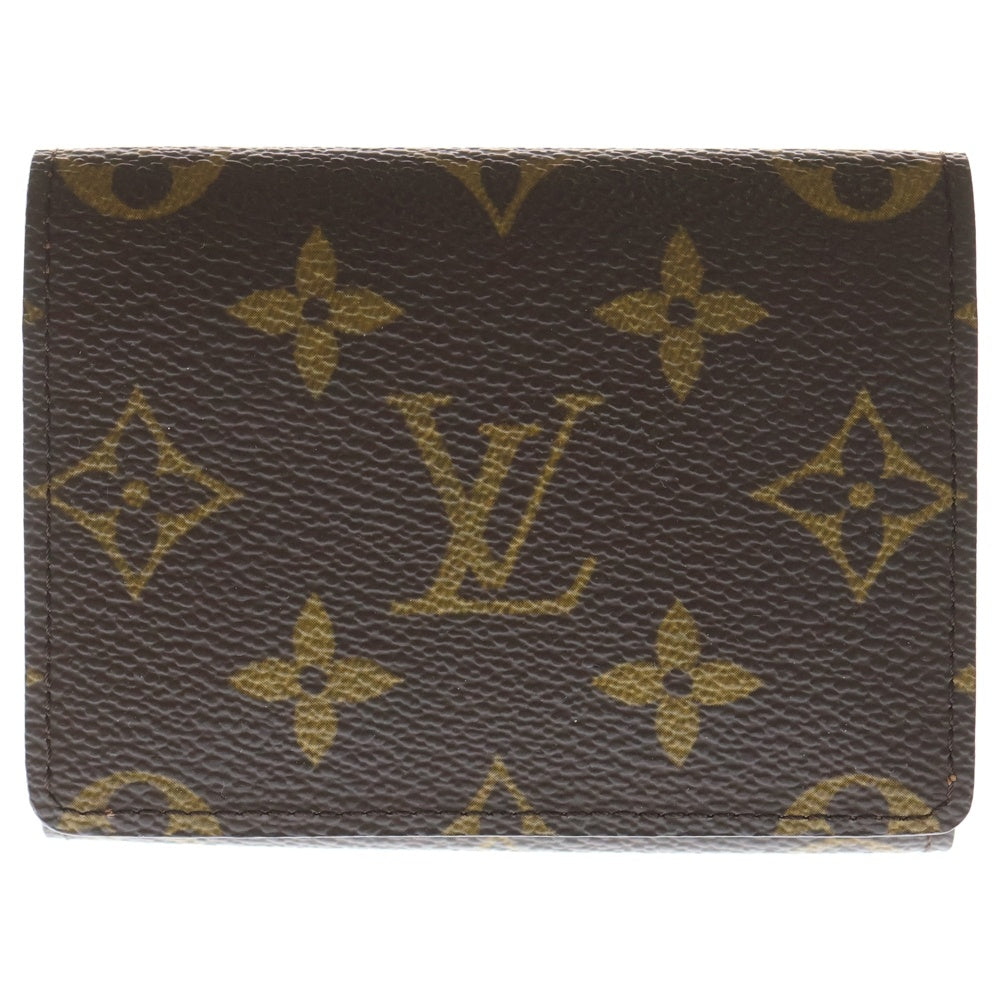 LOUIS VUITTON(ルイヴィトン) モノグラム アンヴェロップ カルト ドゥ ヴィジット カードケース 名刺入れ コインケース ブラウン PVC M62920 ゴールド金具 レディース