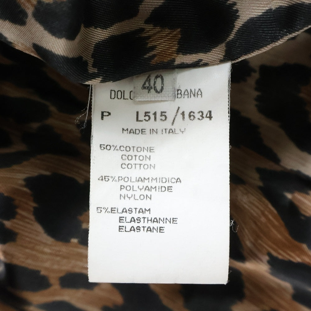 DOLCE & GABBANA(ドルチェアンドガッバーナ) 裏地レオパード総柄 5B テーラードジャケット チャコール レディース