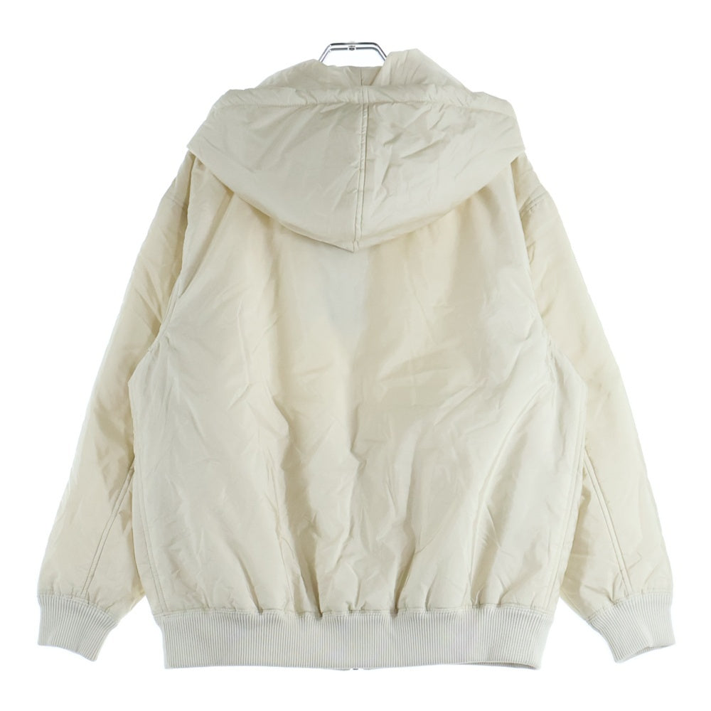 PRADA(プラダ) 24AW RE-NYLON リナイロン トライアングルロゴプレート フーデッド ジップアップ 中綿ジャケット ブルゾン アイボリー/ホワイト 292212