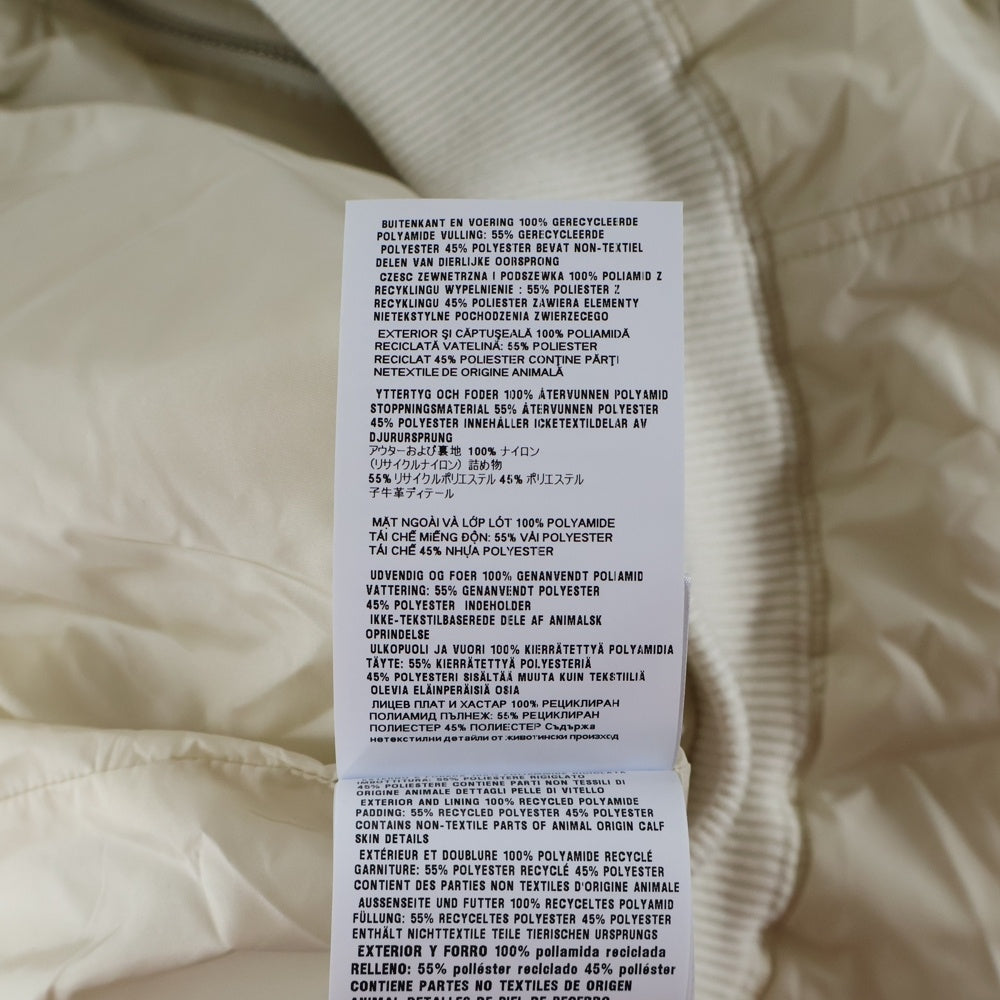 PRADA(プラダ) 24AW RE-NYLON リナイロン トライアングルロゴプレート フーデッド ジップアップ 中綿ジャケット ブルゾン アイボリー/ホワイト 292212