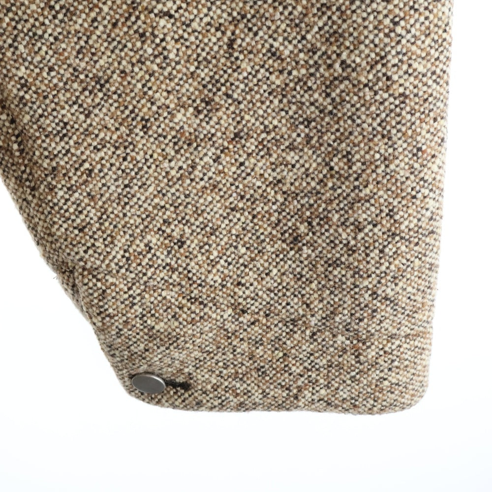 PRADA(プラダ) 24AW Wool blend jacket ウール ブレンド レザーカラー オーバーサイズジャケット コート ベージュ/ブラウン SGC675