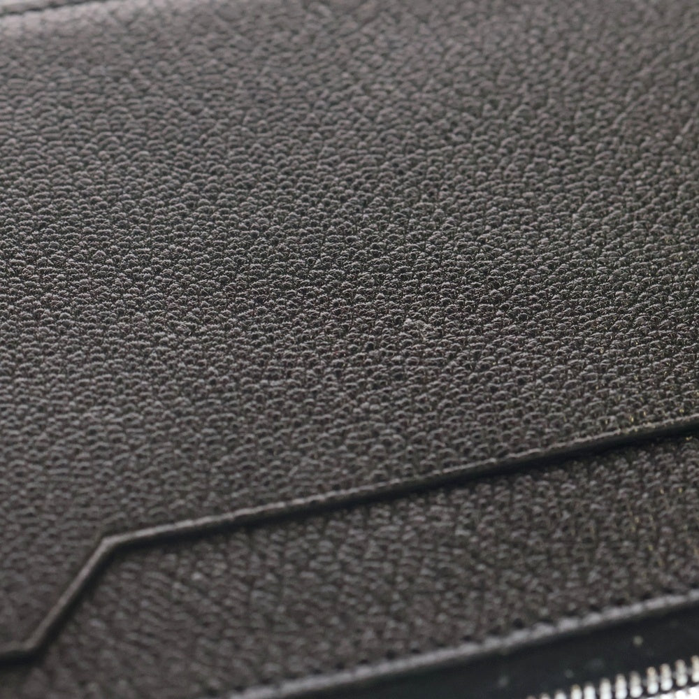 HERMES(エルメス) クラリスGM シェーブル ポーチ ケース 小物入れ ブラック レザー □H シルバー金具 レディース