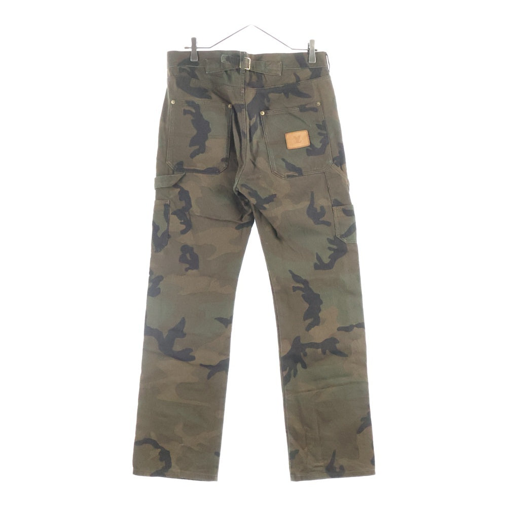LOUIS VUITTON(ルイヴィトン) 17AW ×SUPREME シュプリーム LVジャガードデニム カモフラ 迷彩総柄 カーペンター ペインター パンツ カーキ RM172 DSQ HDD97W