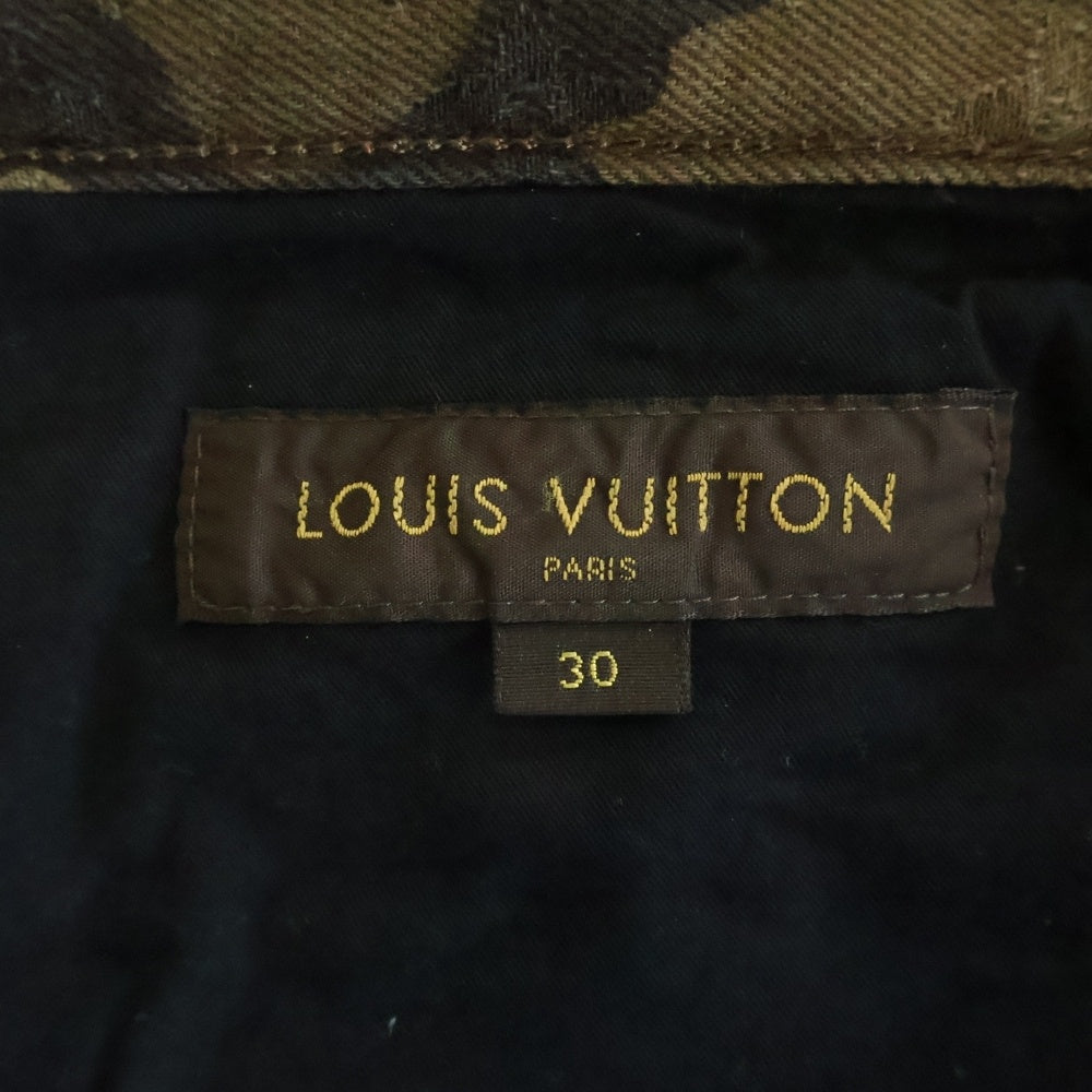 LOUIS VUITTON(ルイヴィトン) 17AW ×SUPREME シュプリーム LVジャガードデニム カモフラ 迷彩総柄 カーペンター ペインター パンツ カーキ RM172 DSQ HDD97W