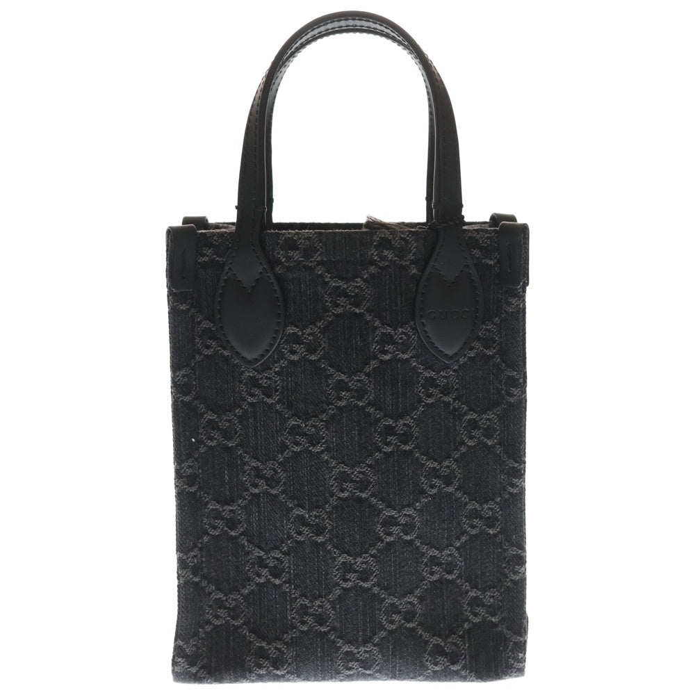 GUCCI(グッチ) GGデニム 2WAY ハンドバッグ ショルダーバッグ ブラック キャンバス 773730 レディース
