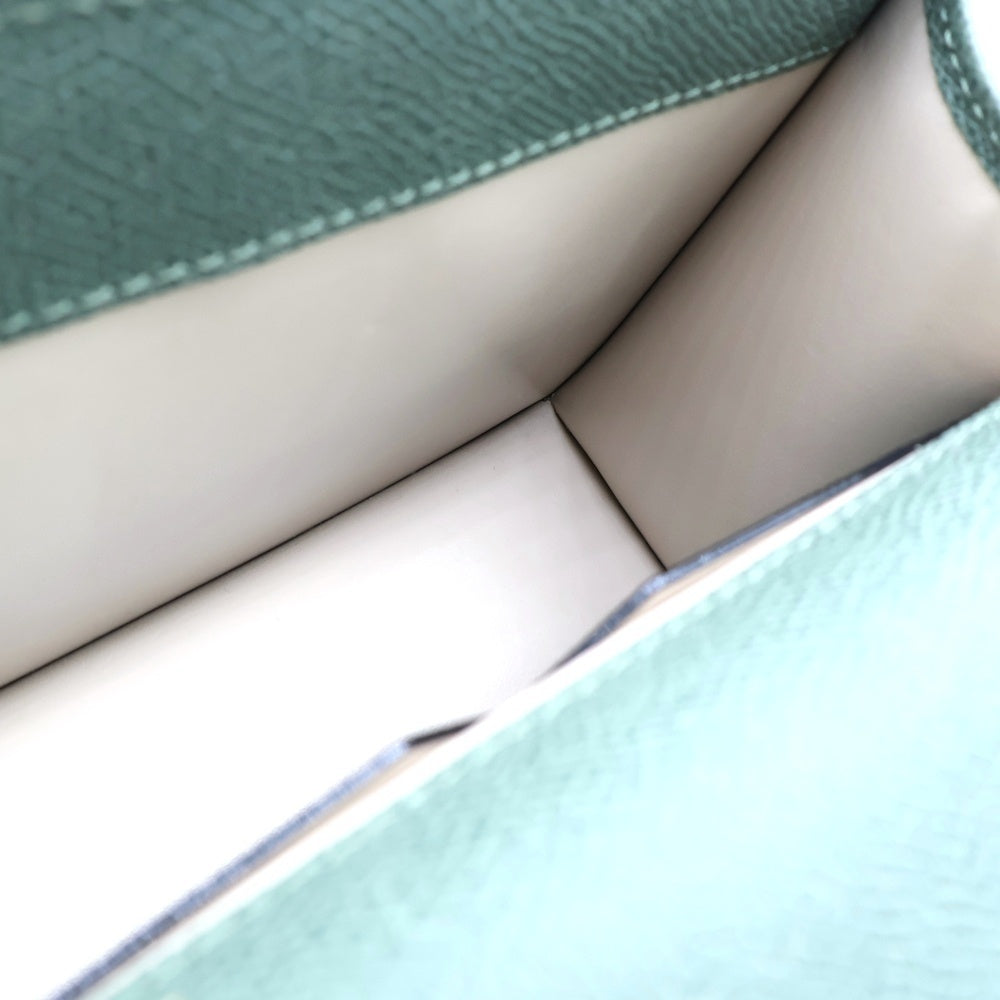 Valextra(ヴァレクストラ) ノーロ スモール レザー ショルダーバッグ ゴールド金具 グリーン レディース