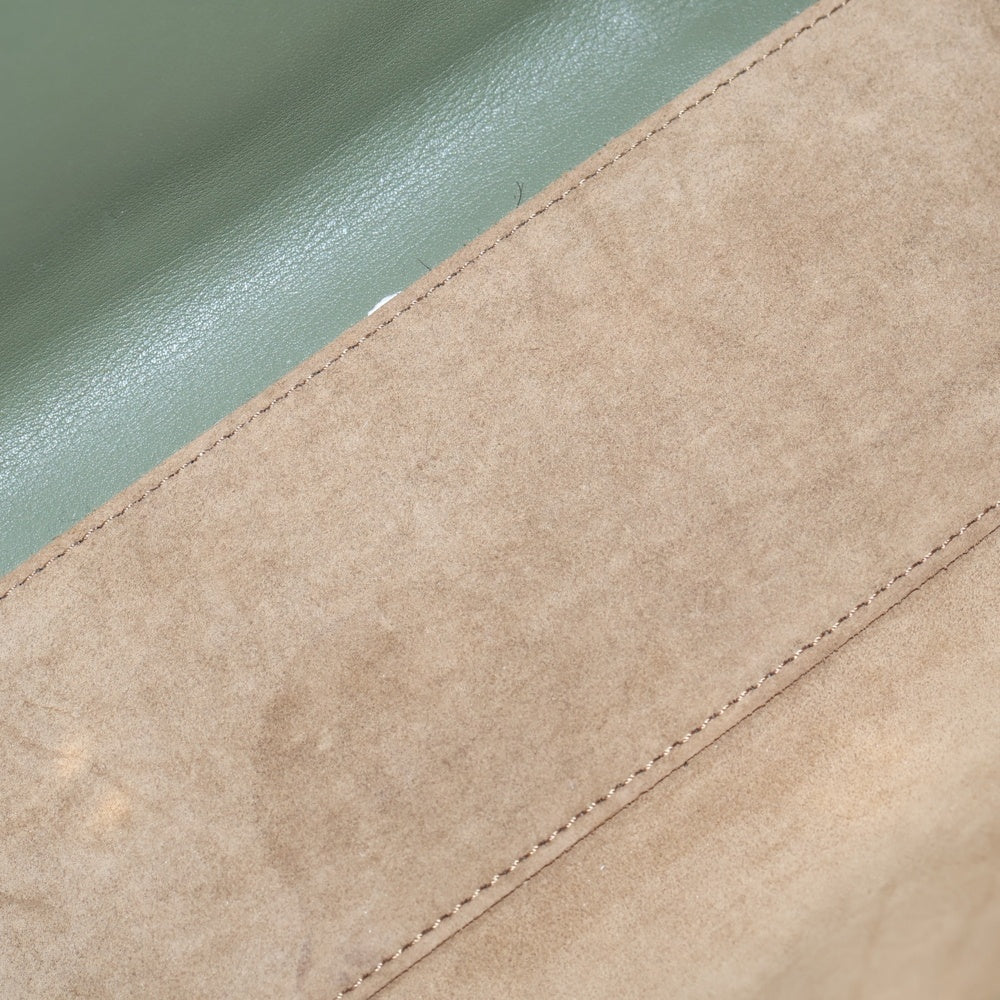 LOEWE(ロエベ) アマソナ19 ジャガード 2WAYバッグ ハンドバッグ ショルダーバッグ グリーン×ベージュ レザー×キャンバス ゴールド金具 レディース