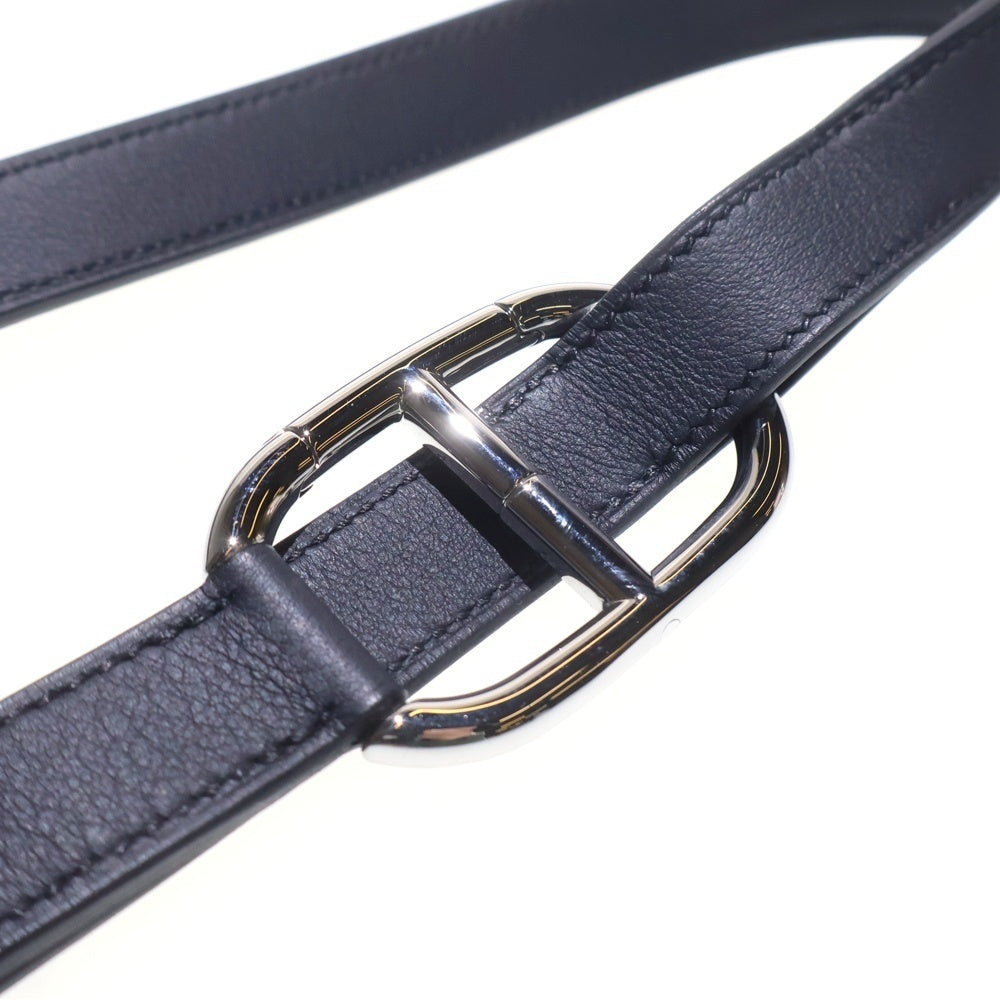 HERMES(エルメス) ポッシャンプリュス スイフト レザー ショルダー ボディバッグ シルバー金具 ブラック U刻印 レディース