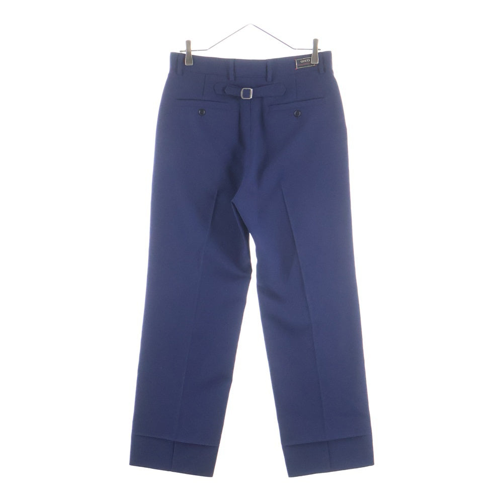 GUCCI(グッチ) シンチバック ノータック スラックスパンツ トラウザーズ ネイビー 690469