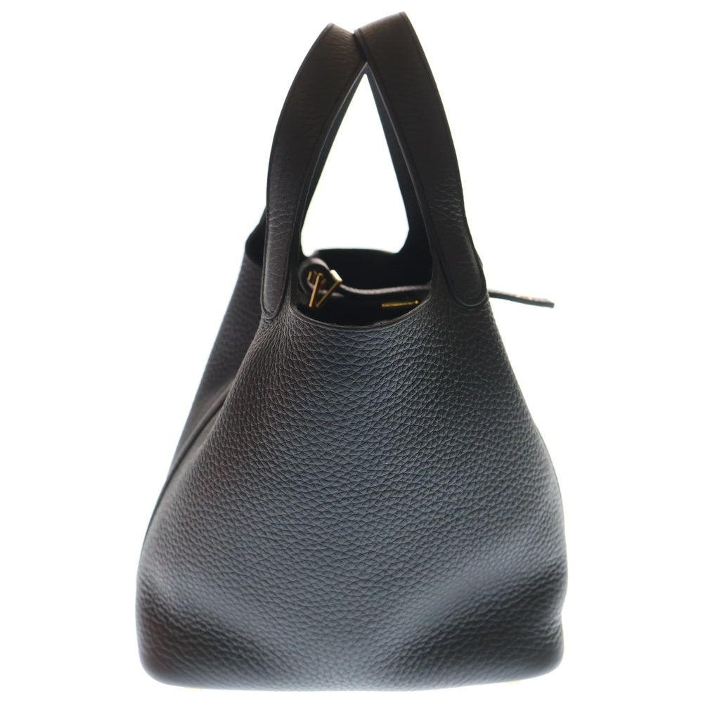 HERMES(エルメス) ピコタンロックPM トリヨンクレマンス レザーハンドバッグ ブラック GD金具 K刻印 レディース