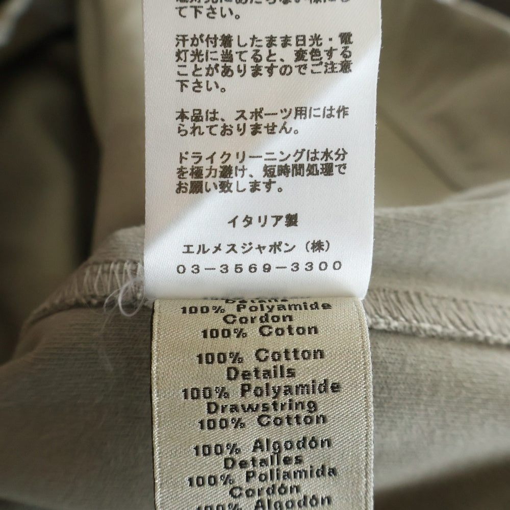 HERMES(エルメス) ナイロン切り替え クルーネック 半袖Tシャツ カットソー グレー/ベージュ