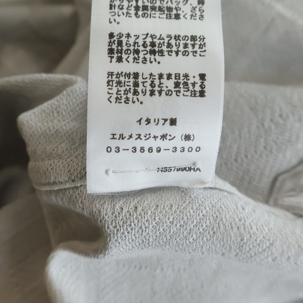 HERMES(エルメス) 総柄プリント クルーネック 半袖Tシャツ カットソー グレー