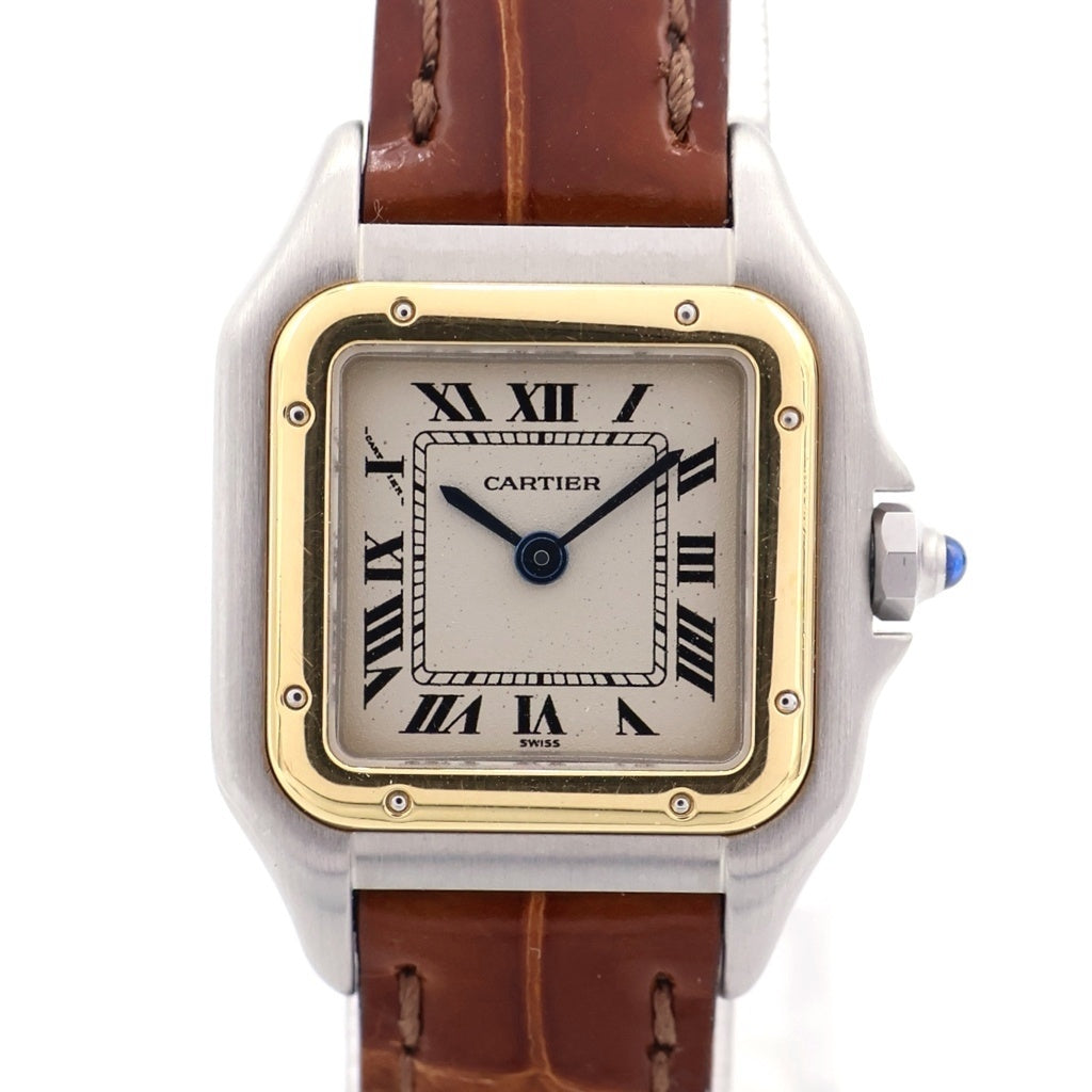 Cartier(カルティエ) パンテール クラシック フィガロ SM SS×YG×革/QZ ステンレス イエローゴールド クォーツ 電池式 腕時計 カルティエケア確認済 W250295A 白文字盤 1120C116880