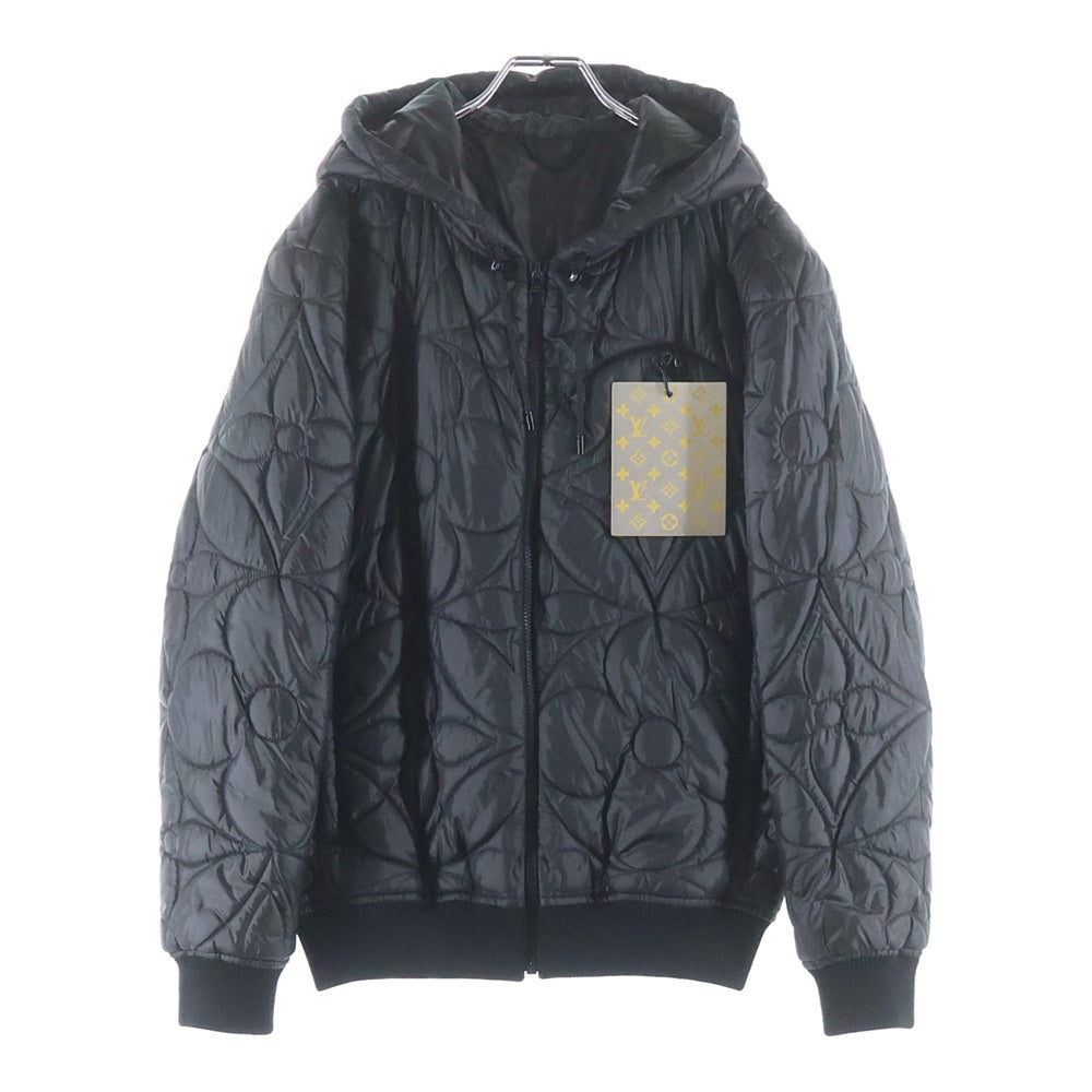 LOUIS VUITTON(ルイヴィトン) 21AW フラワーキルティング ジップアップフーデッドジャケット ブラック RM212Q DH1 HLB50E