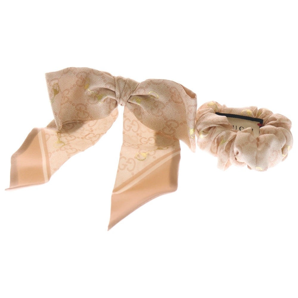 GUCCI(グッチ) GGマーク シュシュ セット ヘアゴム シルク ピンク