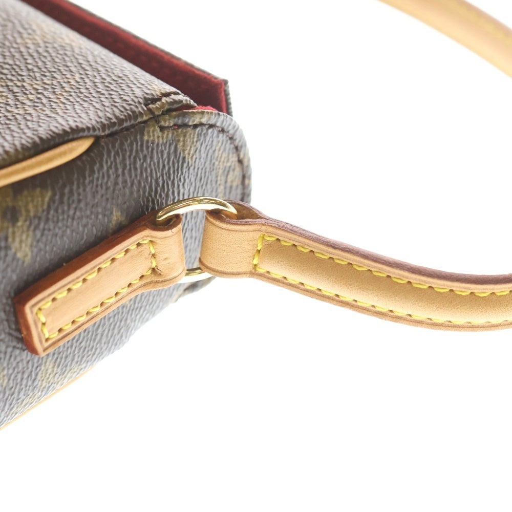 LOUIS VUITTON(ルイヴィトン) モノグラム レシタル ハンドバッグ ワンショルダーバッグ ブラウン レザー×PVC M51900 ゴールド金具 レディース