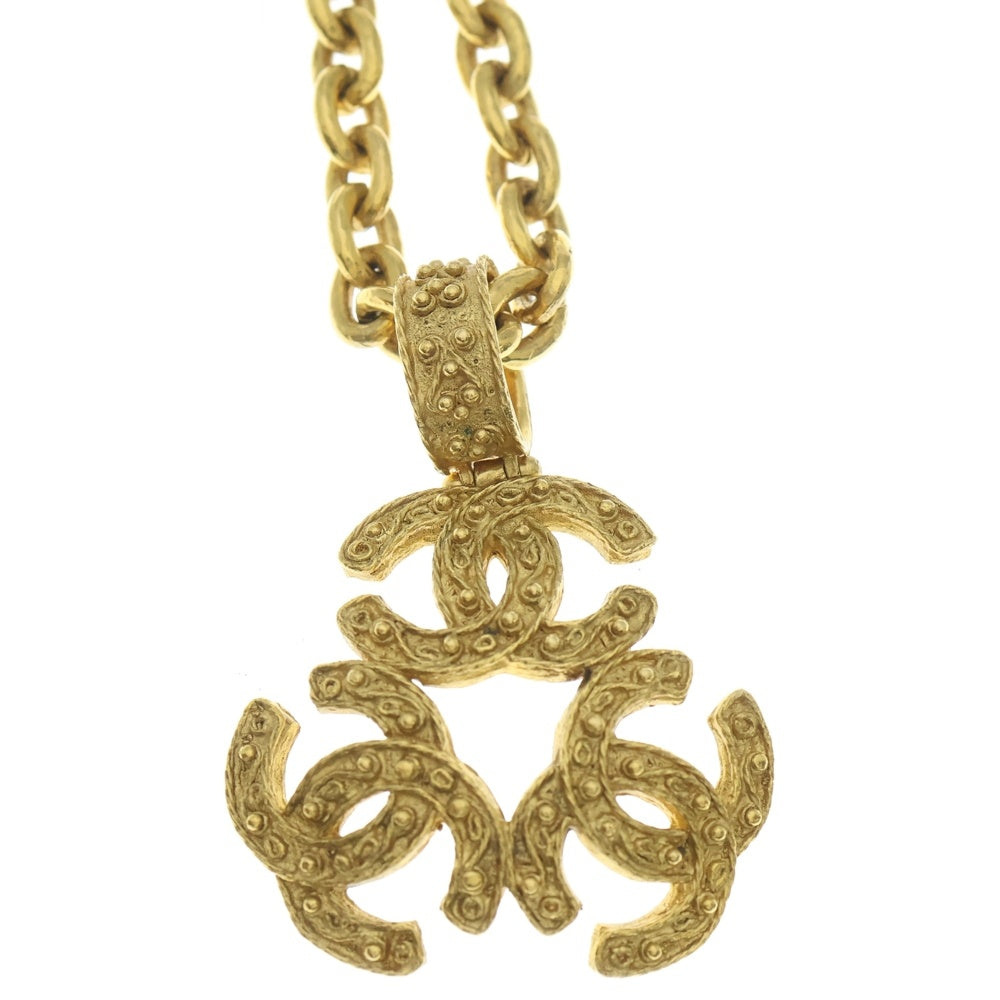 CHANEL(シャネル) トリプルココ ネックレス ペンダント チェーン ゴールド GP