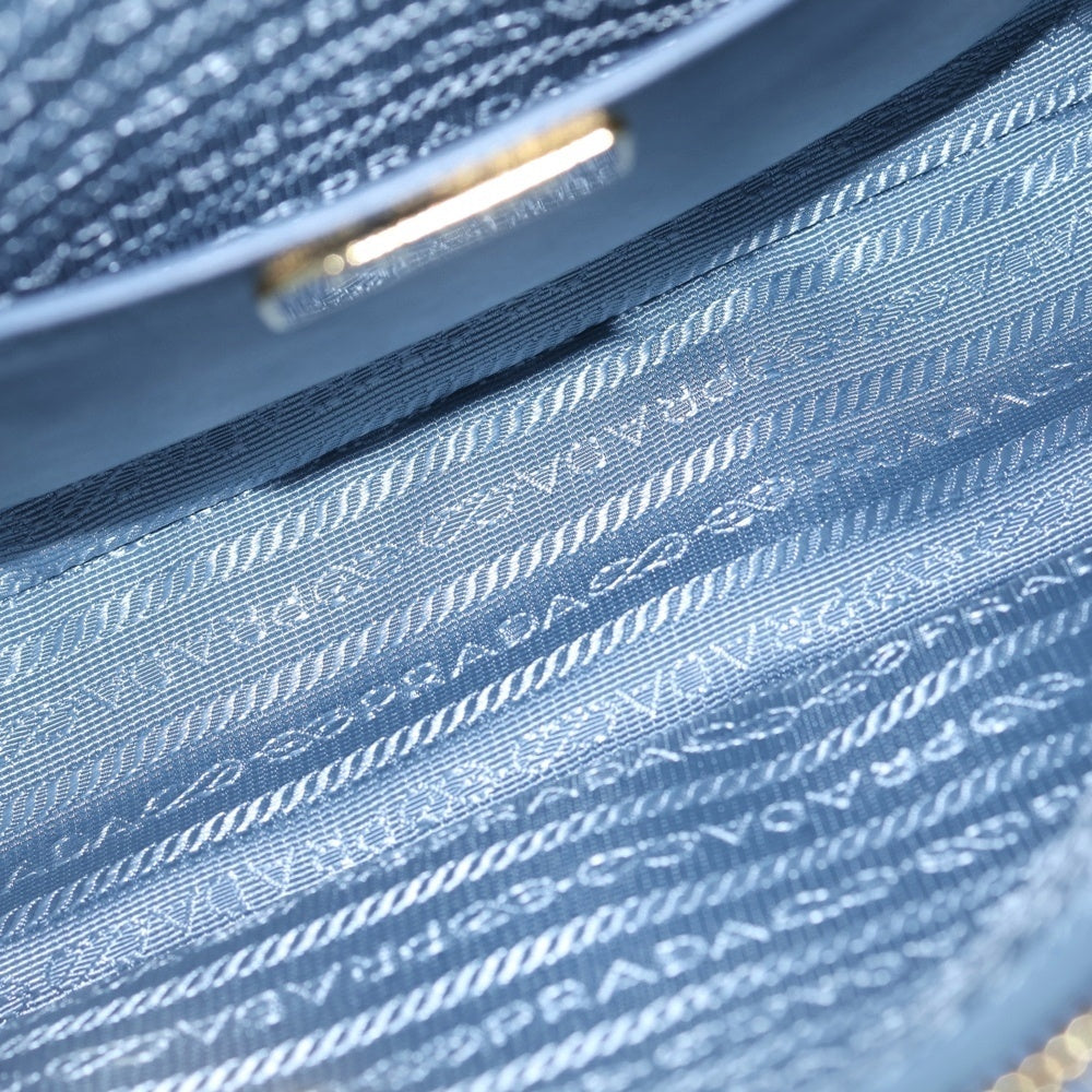 PRADA(プラダ) サフィアーノ 2WAYハンドバッグ ショルダーバッグ ライトブルー レザー BL0837 ゴールド金具 レディース