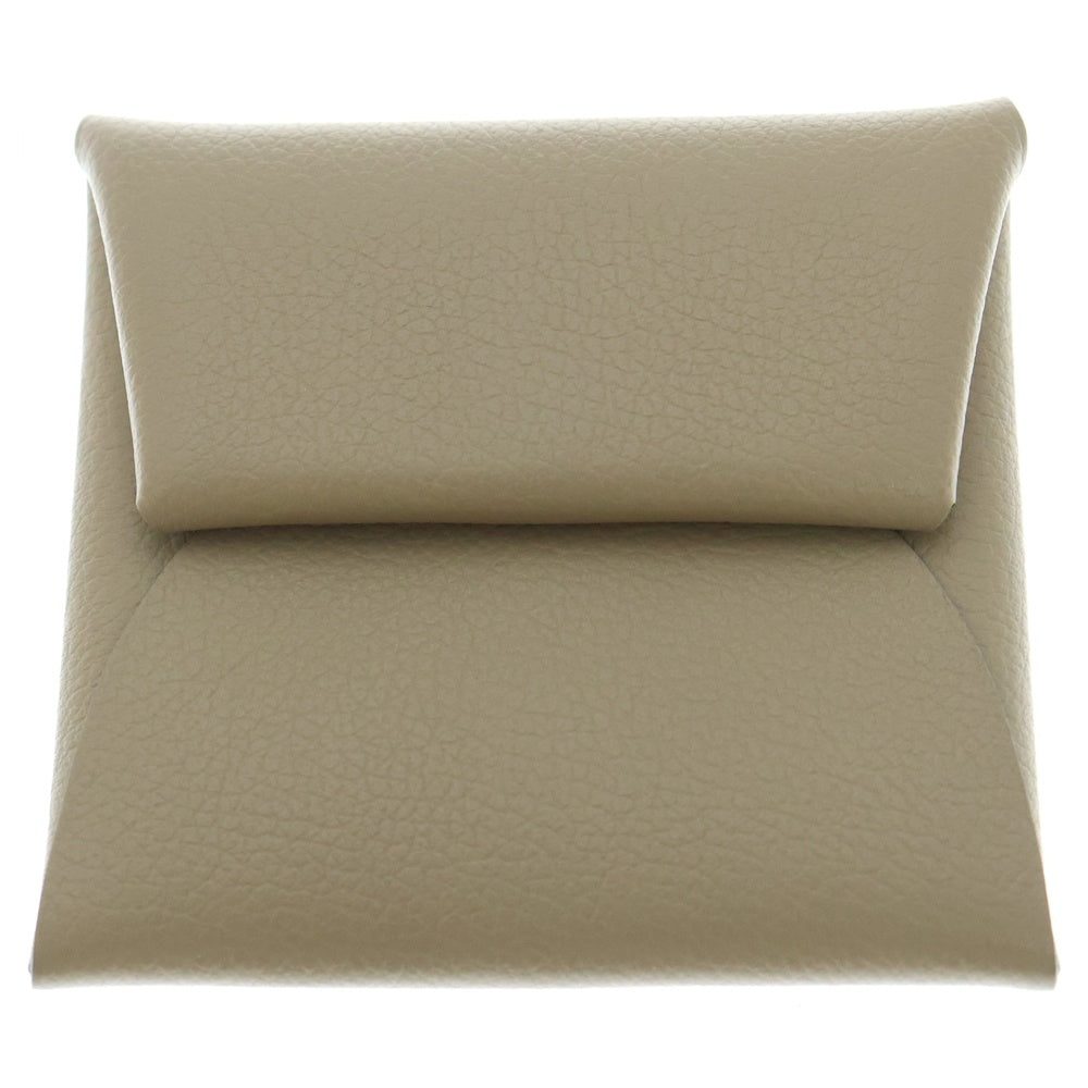 HERMES(エルメス) バスティア ベージュマルファ シェーブル カードケース コインケース 小物入れ ベージュ レザー W刻印 レディース