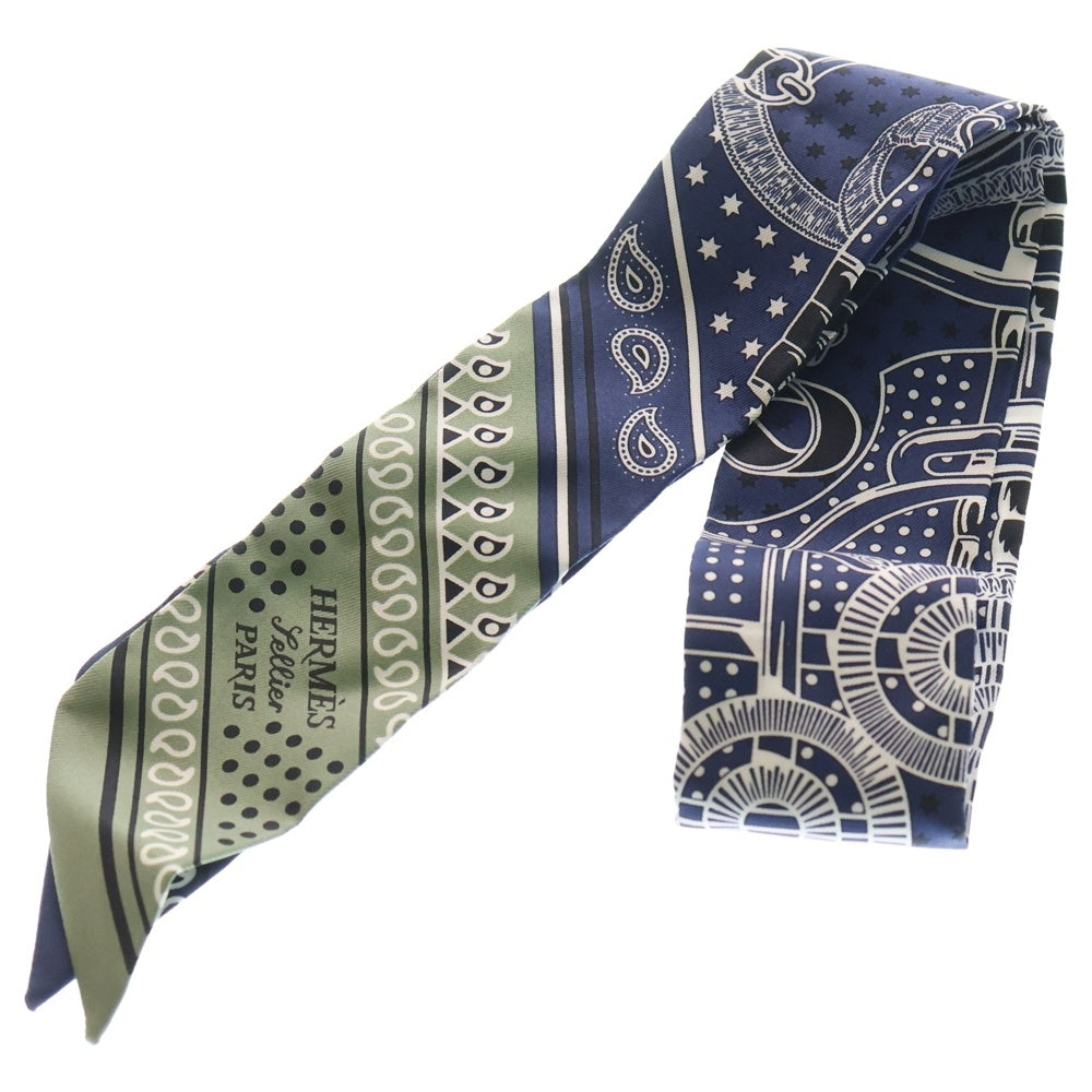 HERMES(エルメス) ツイリー エプロン ドール シルクスカーフ ネイビー レディース