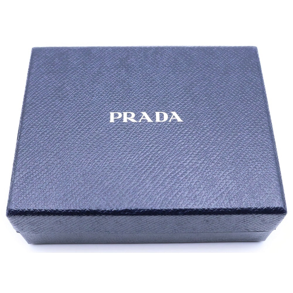 PRADA(プラダ) サフィアーノ 三つ折り財布 コンパクトウォレット コインケース ブラック レザー 1MH350 ゴールド金具 レディース