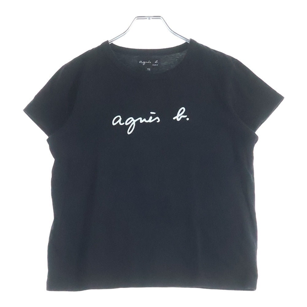 agnes b.(アニエスベー) ロゴプリント クルーネック 半袖Tシャツ カットソー ブラック ER26S137