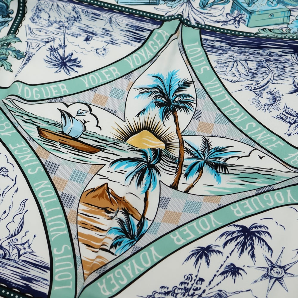 LOUIS VUITTON(ルイヴィトン) シルクスカーフ ブルー M79984 レディース