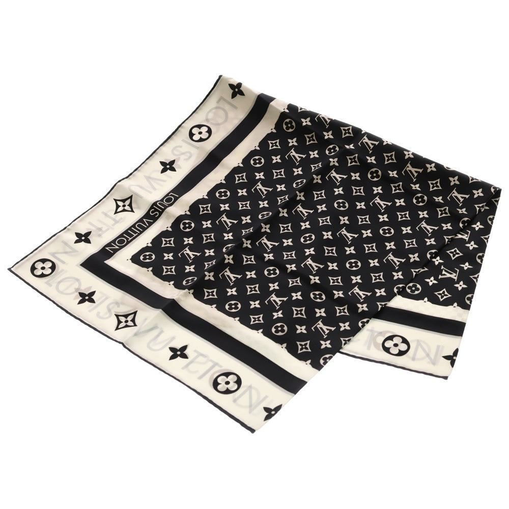 LOUIS VUITTON(ルイヴィトン) モノグラム カレ90・モノグラム インフィニティ シルクスカーフ ブラック×ホワイト M79893 レディース