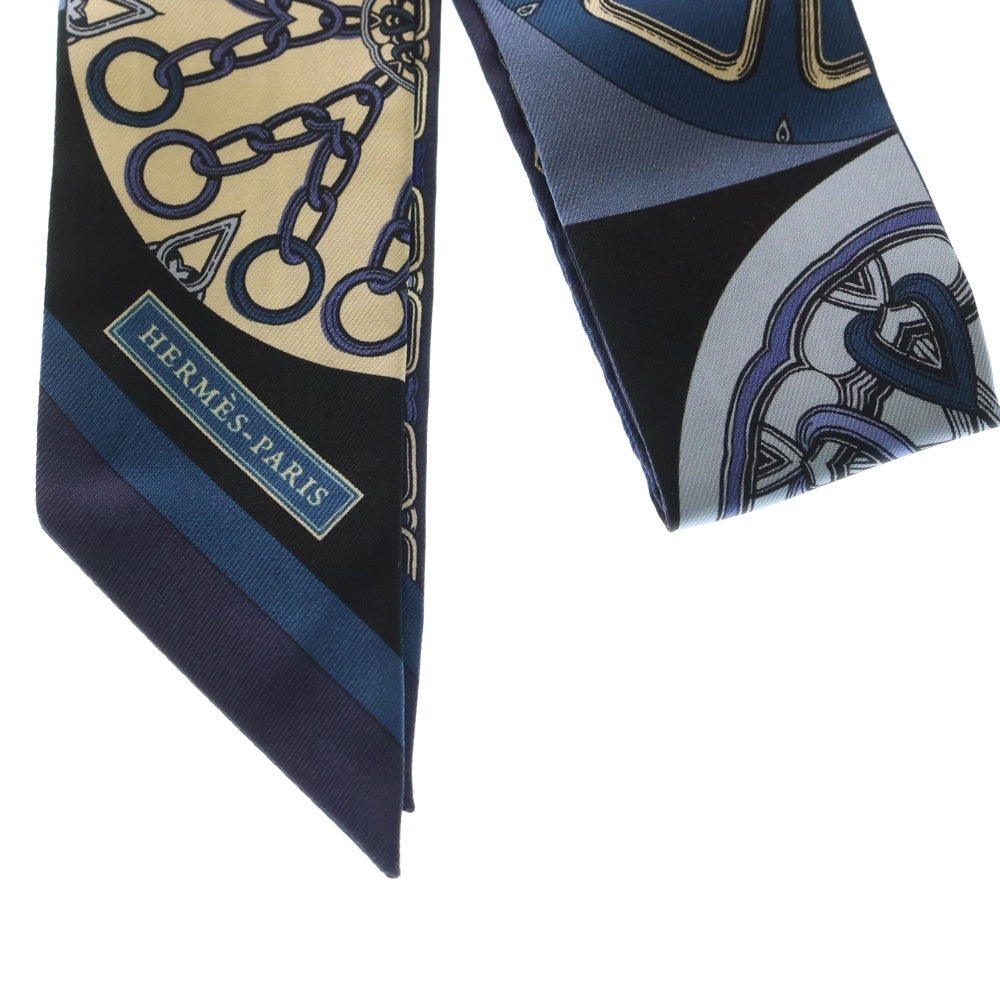 HERMES(エルメス) ツイリー カレイドスコープ エフェクト シルクスカーフ ブルー