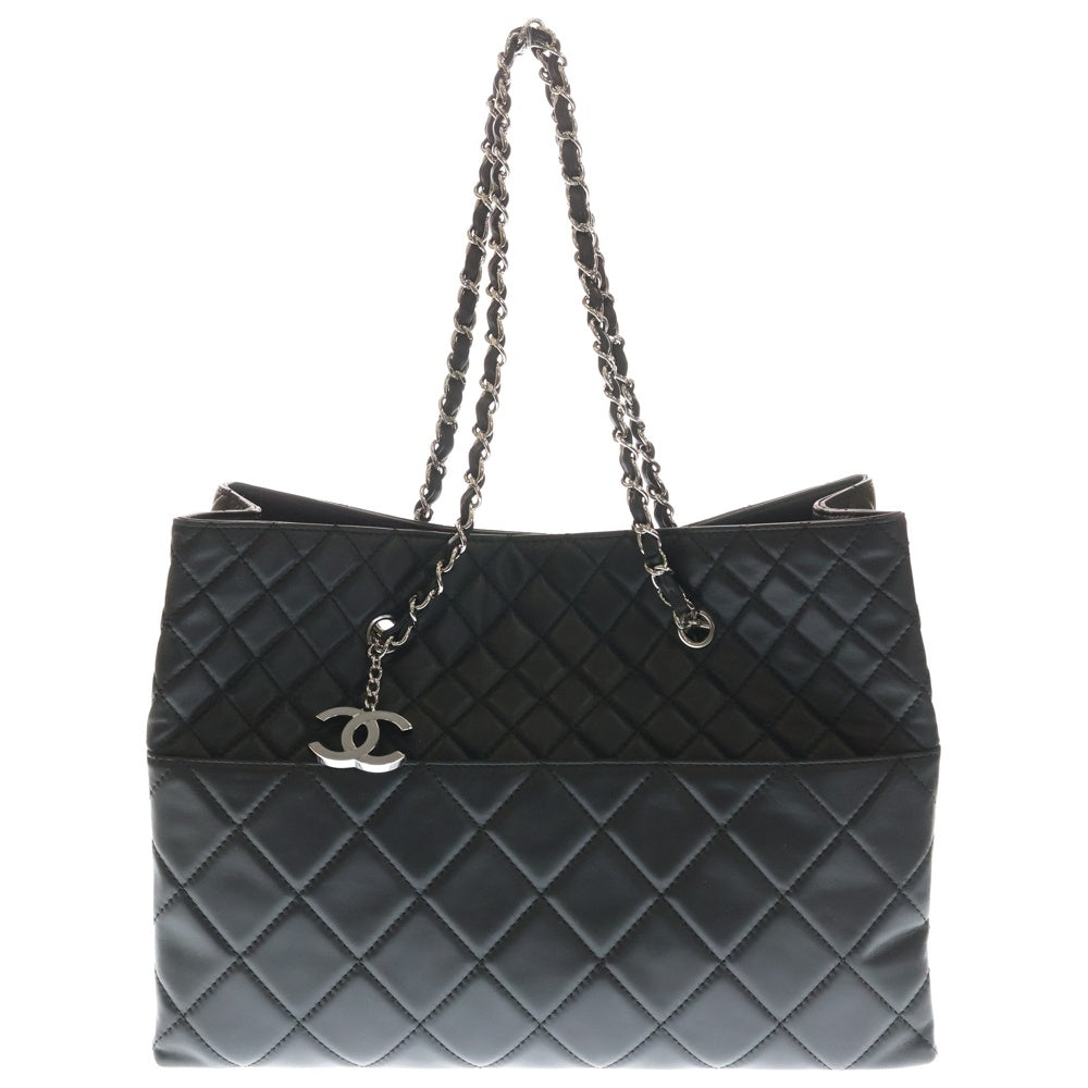 CHANEL(シャネル) マトラッセ チェーン トートバッグ ブラック ラムスキン シルバー金具 レディース