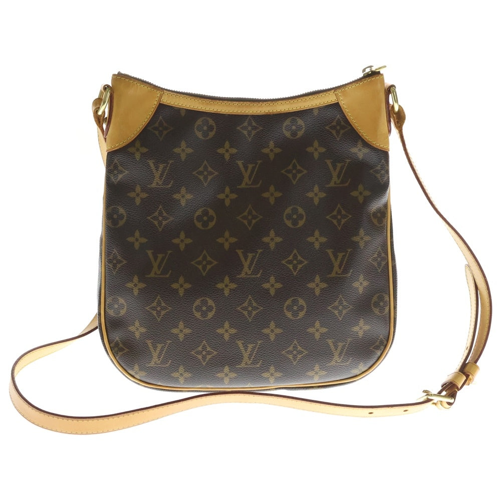 LOUIS VUITTON(ルイヴィトン) モノグラム オデオンPM ショルダーバッグ ポシェット ブラウン レザー×PVC M56390 ゴールド金具 レディース