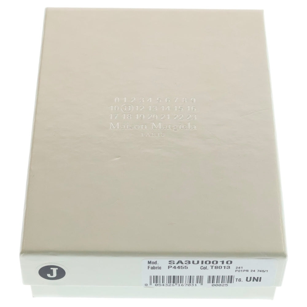 MM6 Maison Margiela(エムエムシックスメゾンマルジェラ) 三つ折り財布 コンパクトウォレット コインケース ブラック レザー SA3UI0010 シルバー金具 レディース