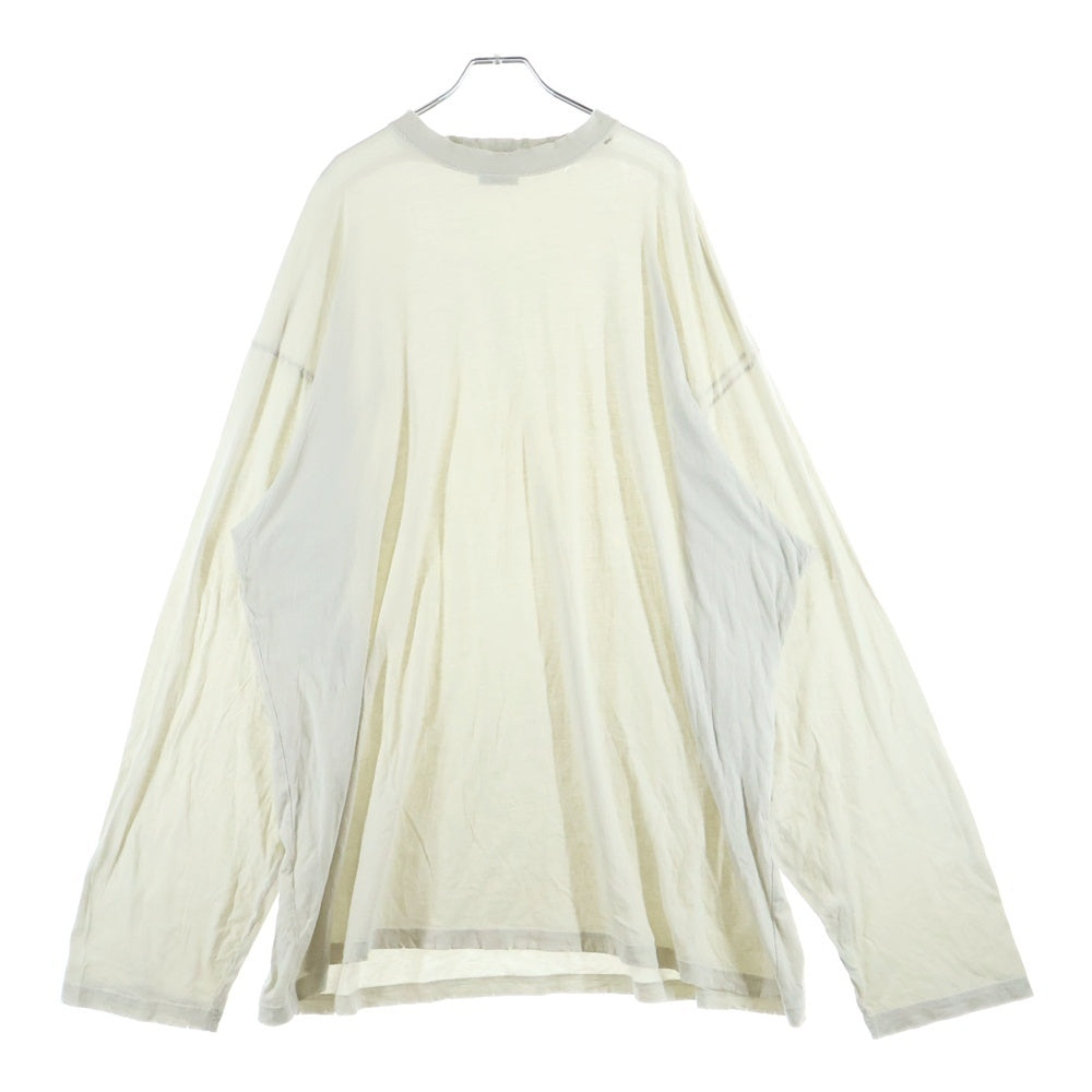 BALENCIAGA(バレンシアガ) クラッシュ加工 ネックロゴ 長袖Tシャツ カットソー 739783 TOVF4 ベージュ