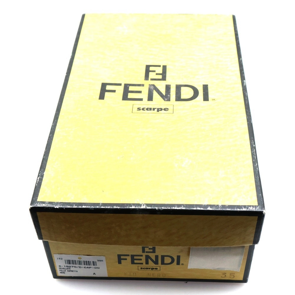 FENDI(フェンディ) チャンキーヒール スクエアトゥ パンプス ブラック