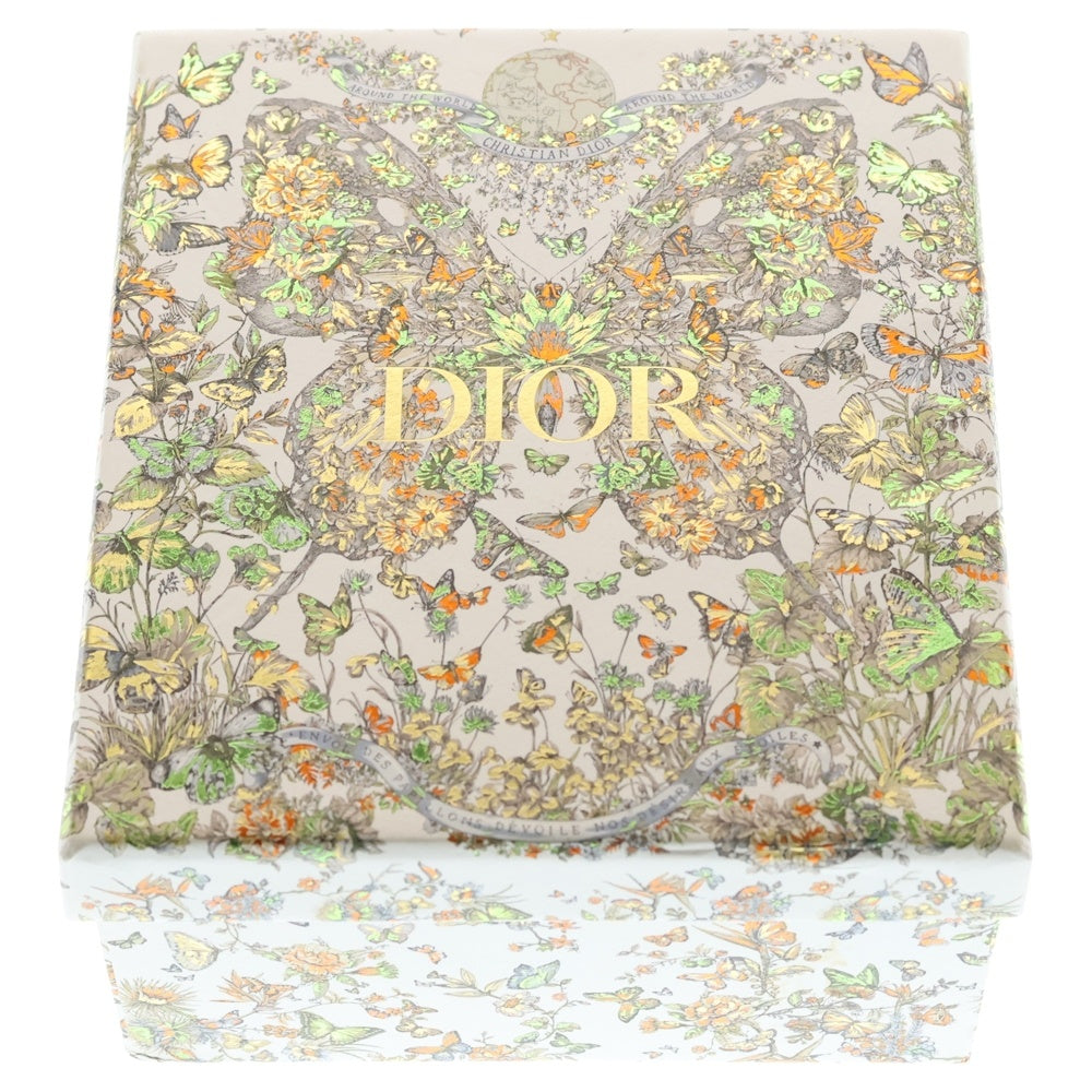 Christian Dior(クリスチャンディオール) カナージュ キーケース キーリング バッグチャーム レザー ベージュ ゴールド金具 レディース