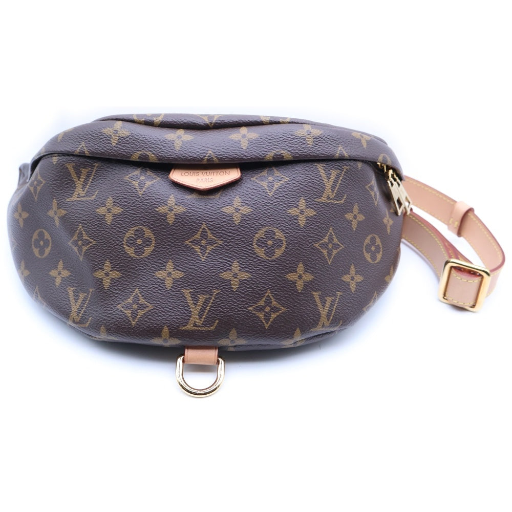 LOUIS VUITTON(ルイヴィトン) モノグラム バムバッグ ハンドバッグ ウエストバッグ ワンショルダーバッグ ボディバッグ ブラウン レザー×PVC M43644 ゴールド金具 レディース