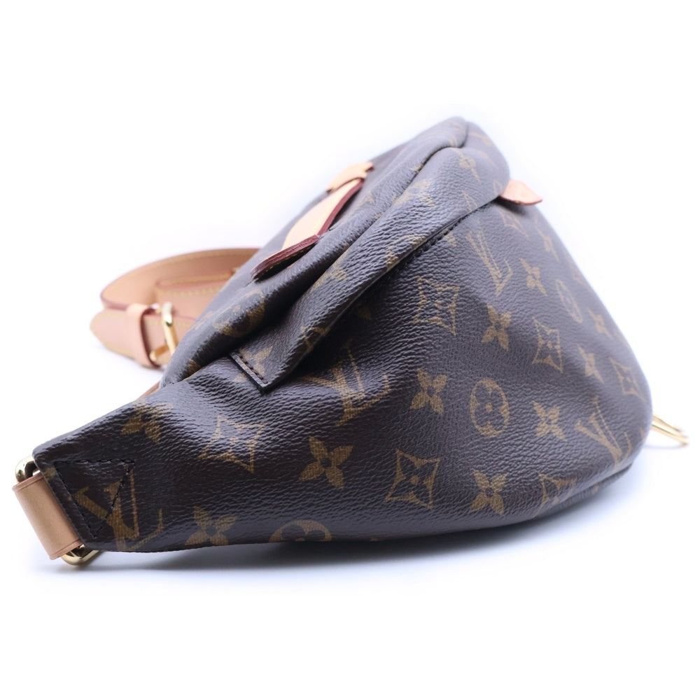 LOUIS VUITTON(ルイヴィトン) モノグラム バムバッグ ハンドバッグ ウエストバッグ ワンショルダーバッグ ボディバッグ ブラウン レザー×PVC M43644 ゴールド金具 レディース