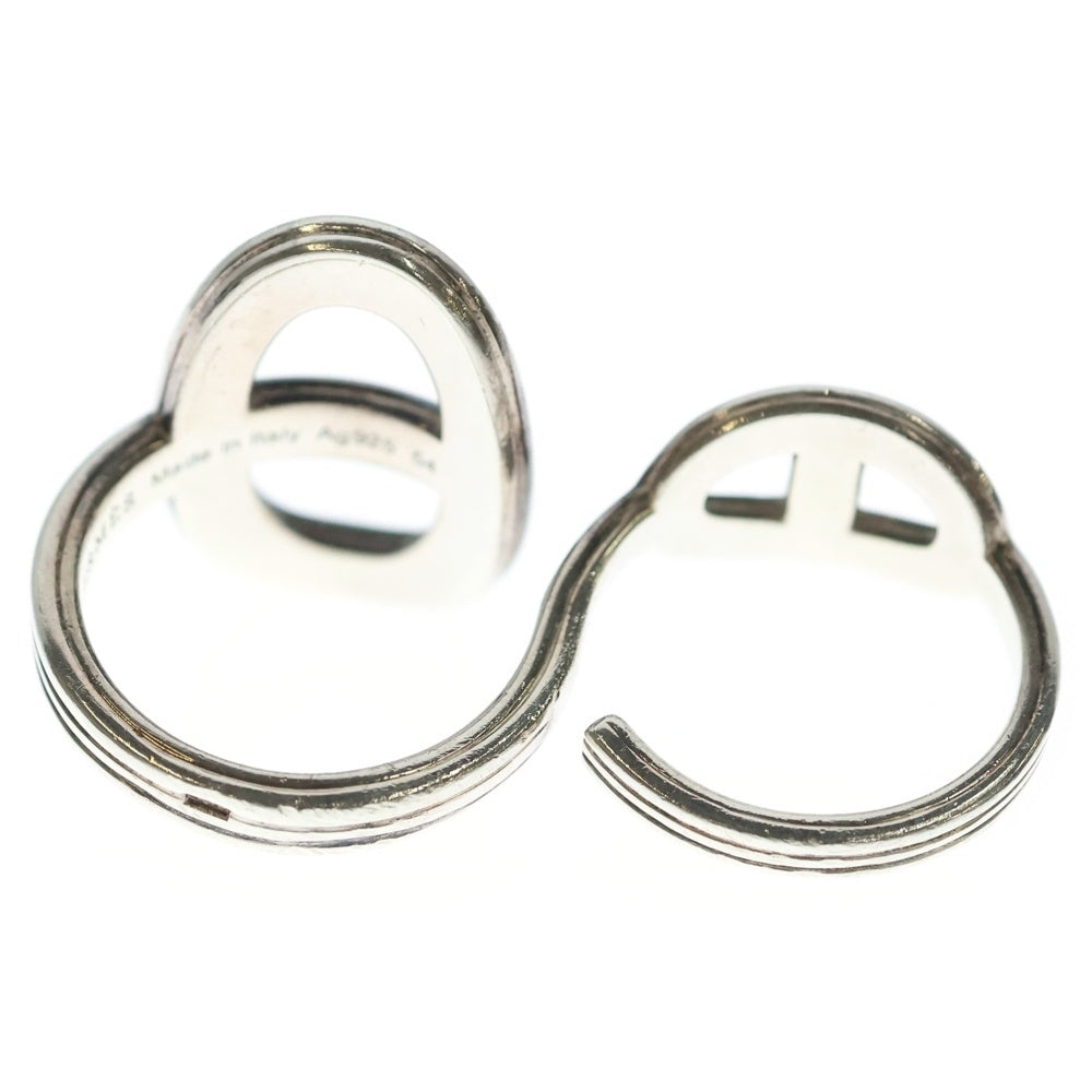 HERMES(エルメス) シェーヌダンクル ダブル フィンガー リング Ag925 SV レディース