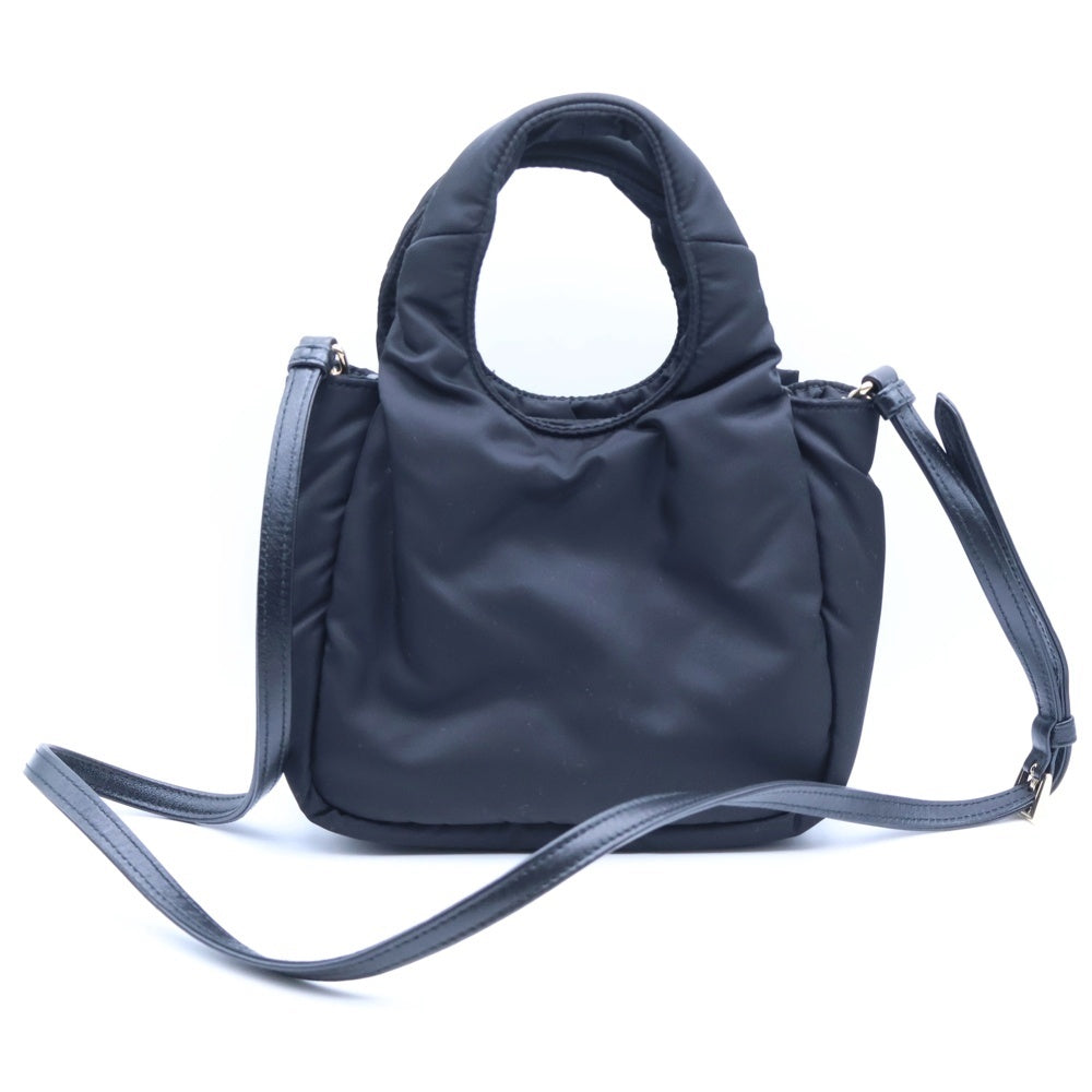 PRADA(プラダ) Re-Nylon パデット リボン ミニバッグ トライアングルロゴ ブラック テスート ゴールド金具 1BA359 レディース