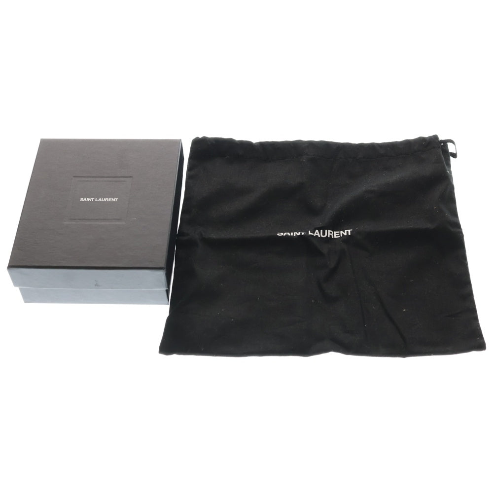 SAINT LAURENT PARIS(サンローランパリ) カサンドラ コンパクトウォレット 三つ折り財布 コインケース アイボリー クリーム ラム 742981 ゴールド金具 レディース