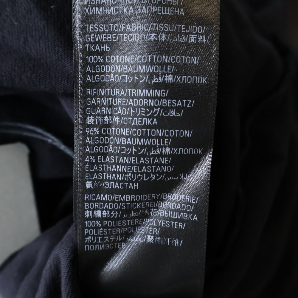 BALENCIAGA(バレンシアガ) ユーズド加工 アームロゴ刺繍 ロングスリーブ 長袖Tシャツ カットソー ブラック 739027