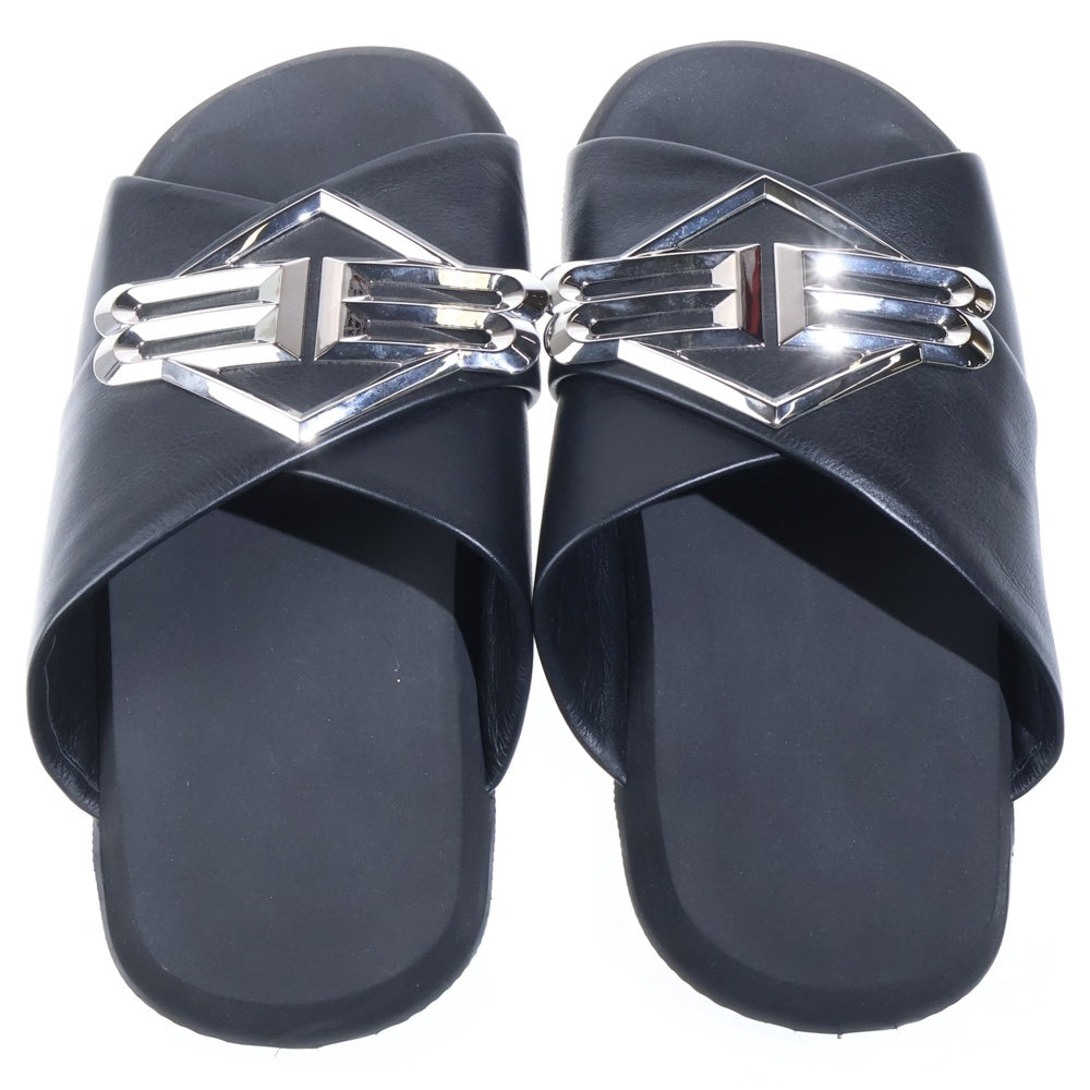 BALENCIAGA(バレンシアガ) サンセットフラット BBメタルロゴ サンダル ブラック
