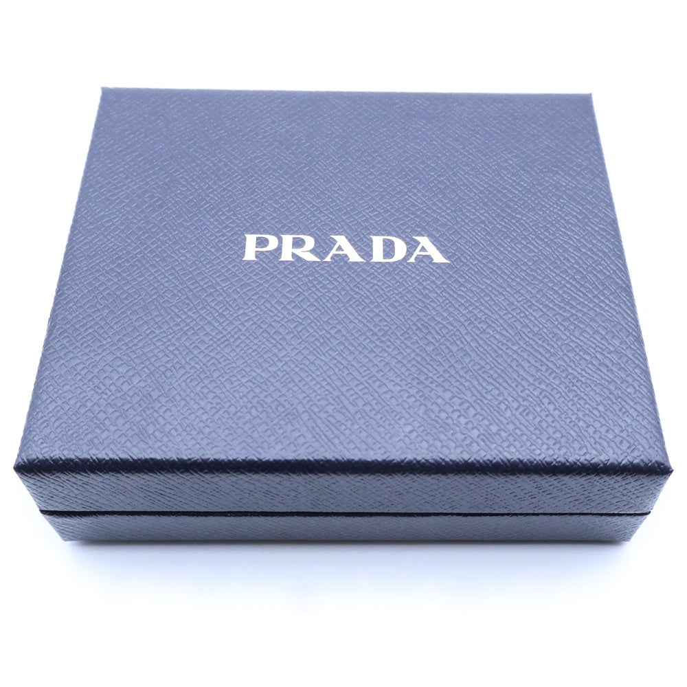 PRADA(プラダ) 二つ折り財布 コンパクトウォレット コインケース 財布 ブラック ソフトルックスレザー 2ML049 シルバー金具
