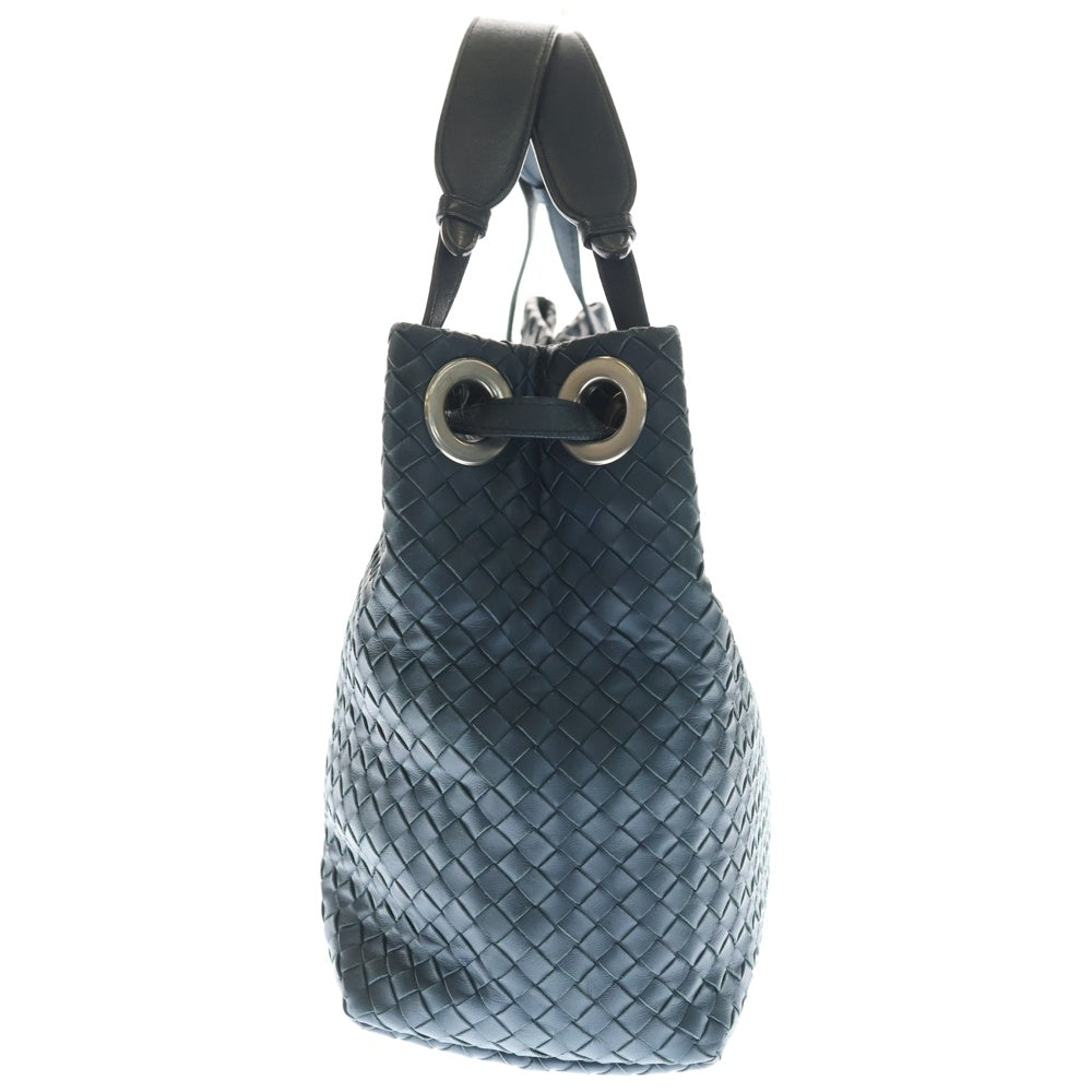 BOTTEGA VENETA(ボッテガヴェネタ) イントレチャート トートバッグ ハンドバッグ スモーキーブルー レザー シルバー金具 レディース